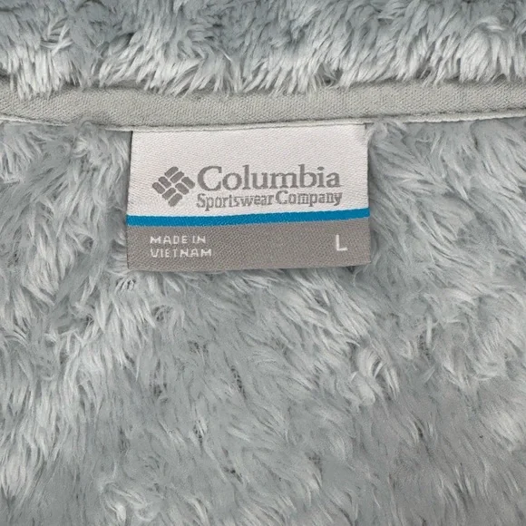 Columbia Fire Side II Textured Fleece Jacket L Full Zip Cloud Gray - Picture 8 of 9